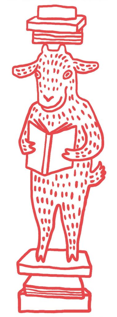 Illustration der Ziege in Rot
